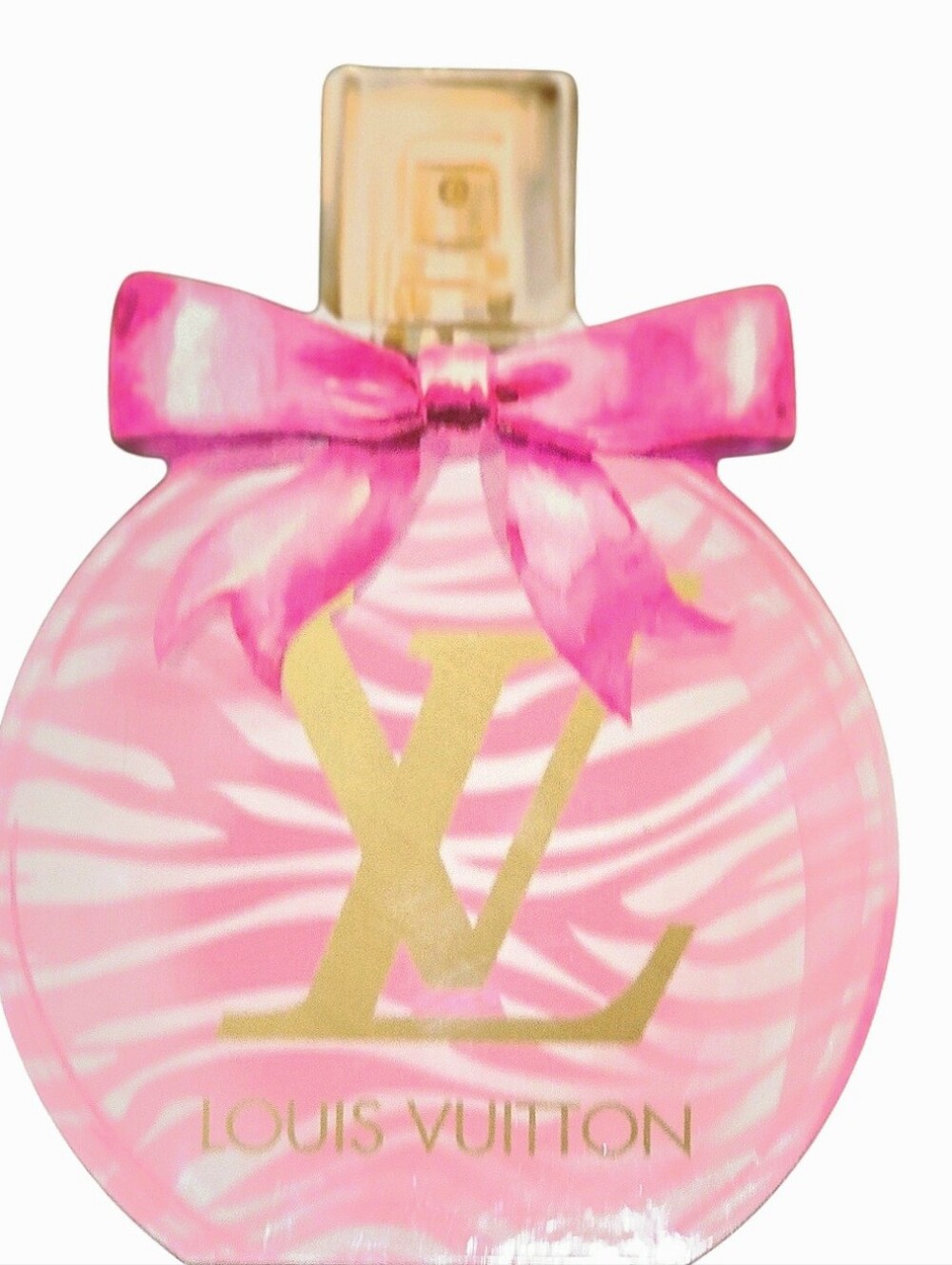 At Home Louis Vuitton Zebra Glitter Logo Accent Wood Decorative Perfume Bottle